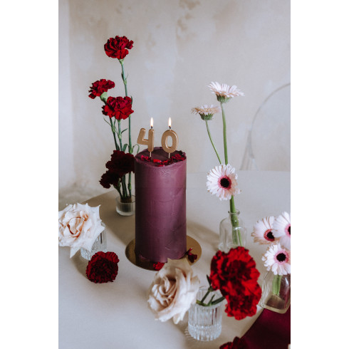 Lumânare pentru tort, cifră 0, aurie, 4,5 cm