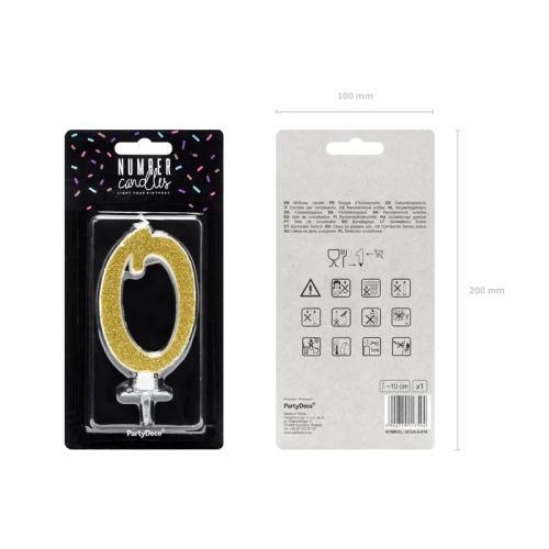 Csillogó arany tortagyertya 0