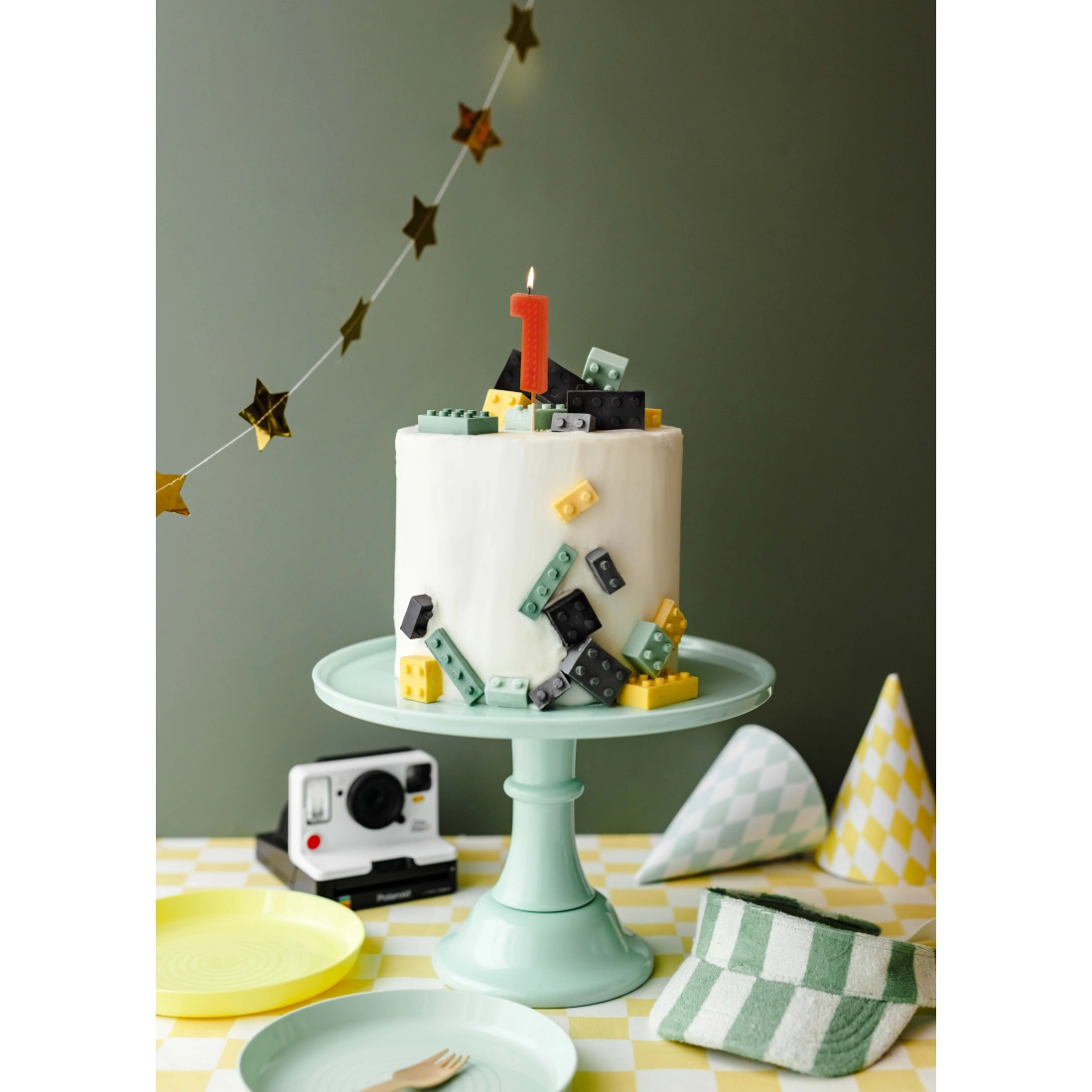 Piros tortagyertya 1-es szám, 6 cm