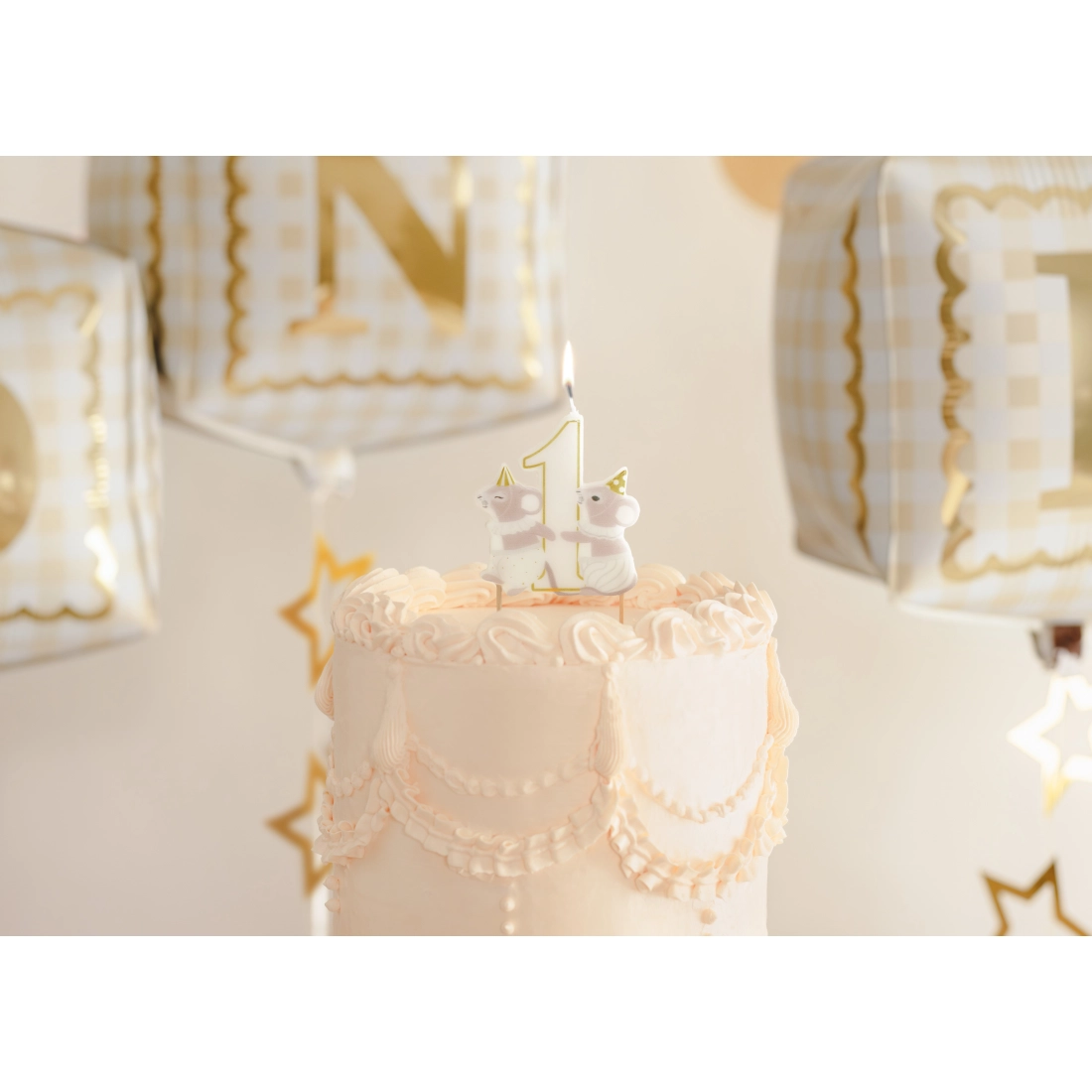 Tortagyertya 1-es szám, bézs-arany egérkés