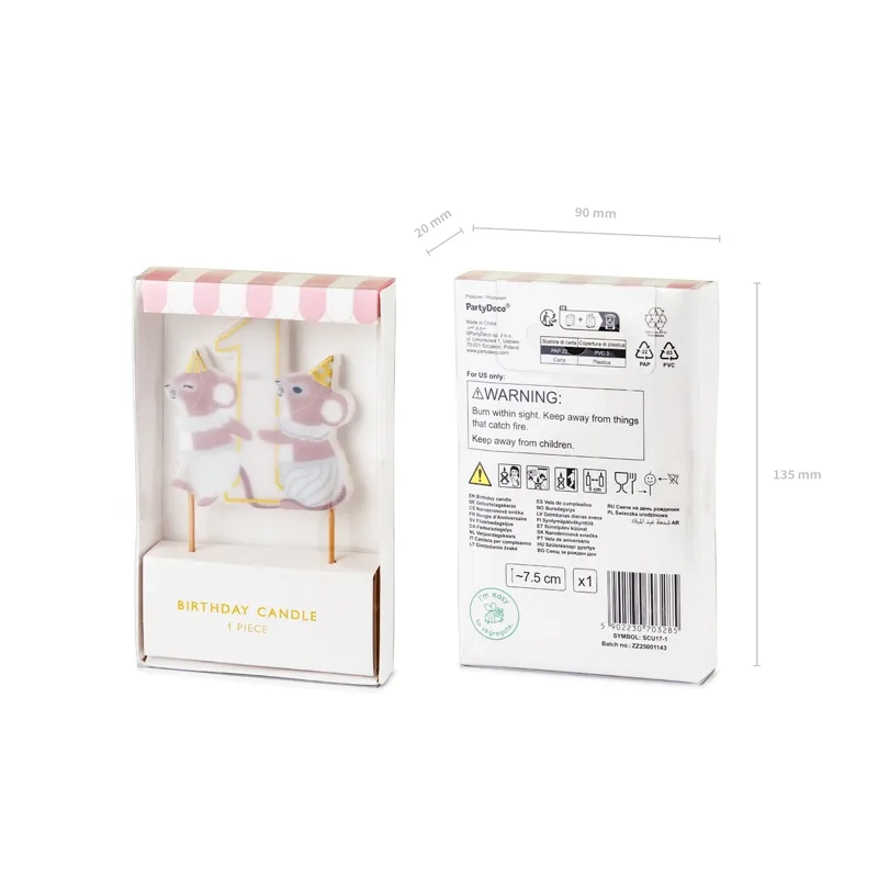 Tortagyertya 1-es szám, bézs-arany egérkés