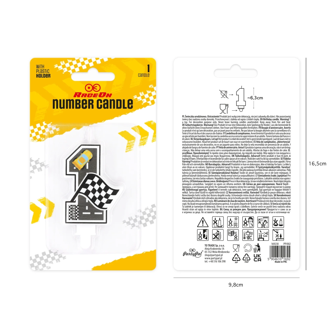Sviečka na tortu číslo 1 Race On