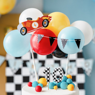 Sviečka na tortu číslo 1 s motívom šachovnicovej vlajky