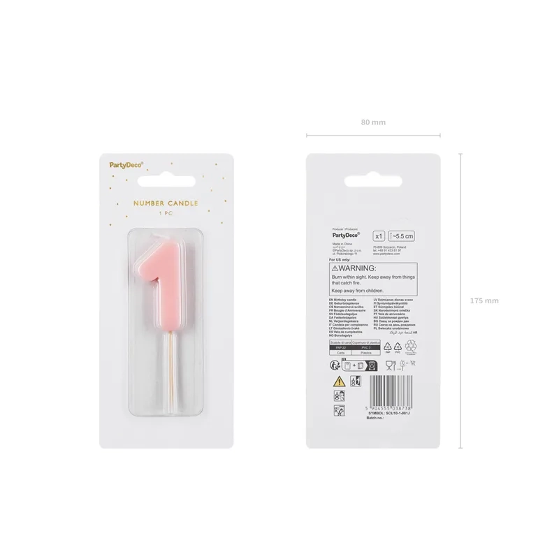 Tortagyertya 1-es szám, világos rózsaszín