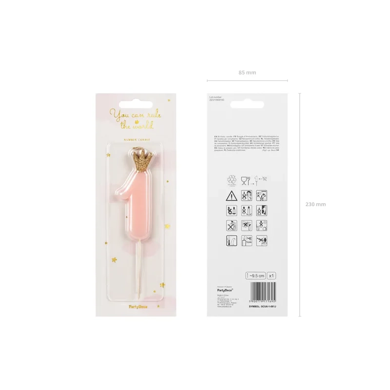 Tortagyertya 1-es szám, világos rózsaszín