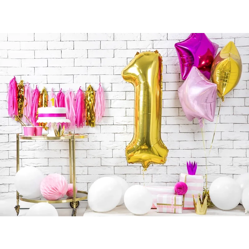 Csillogó arany tortagyertya 1-es szám