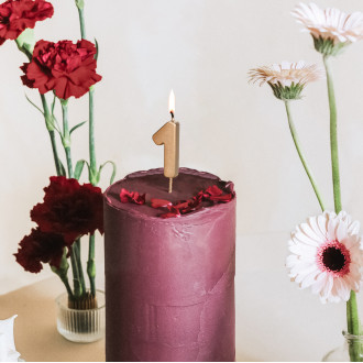 Sviečka na tortu číslo 1 zlatá