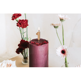 Sviečka na tortu číslo 1 zlatá