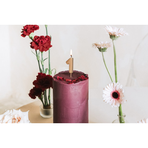 Sviečka na tortu číslo 1 zlatá