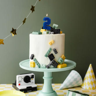 Sviečka na tortu číslo 2 modrá 6 cm