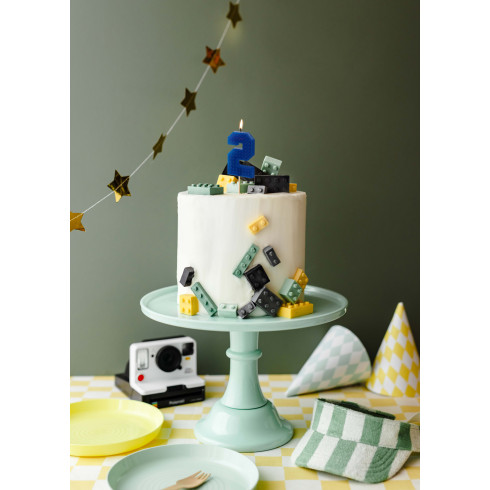 Svijeća za tortu broj 2 plava 6 cm