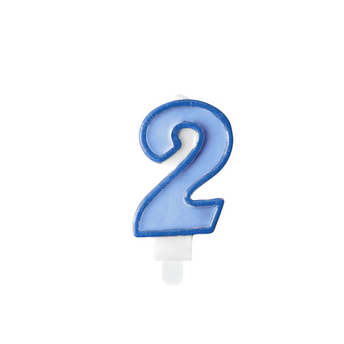 Sviečka na tortu číslo 2 modrá 7 cm