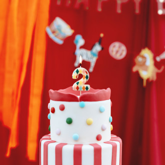 Sviečka na tortu číslo 2 Rhombus mix farieb