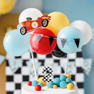 Sviečka na tortu číslo 2 vzor šachovnicová vlajka