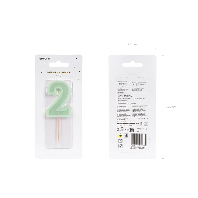 Zöld tortagyertya 2-es szám