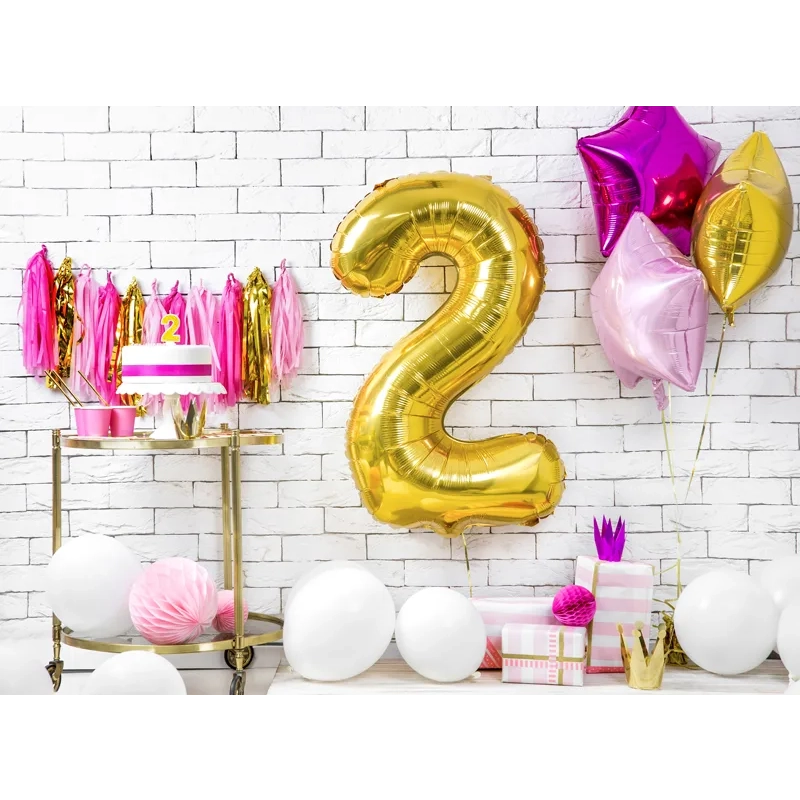 Csillámos arany tortagyertya 2-es szám