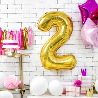 Sviečka na tortu číslo 2 zlatá trblietavá