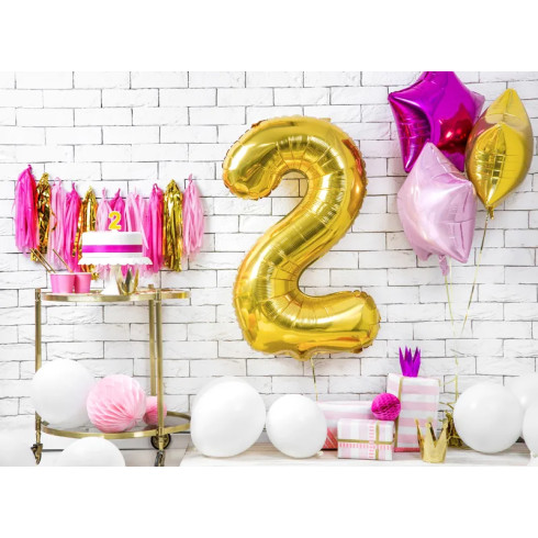 Svijeća za tortu broj 2 zlatna sa šljokicama