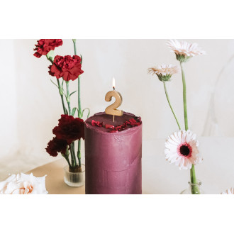 Sviečka na tortu číslo 2 zlatá