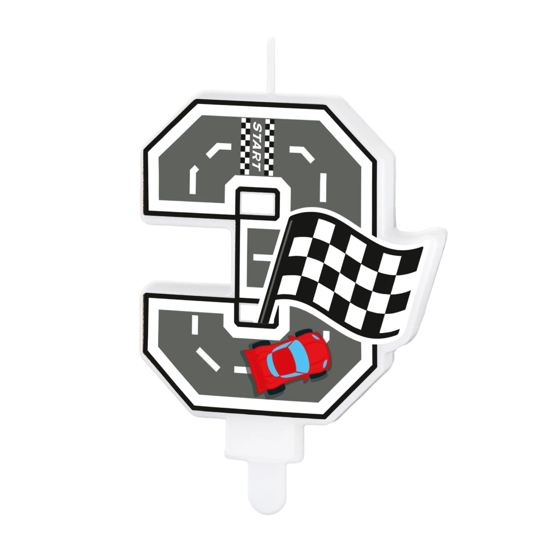 Sviečka na tortu číslo 3 Race On