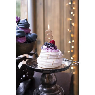 Sviečka na tortu číslo 3 rose gold