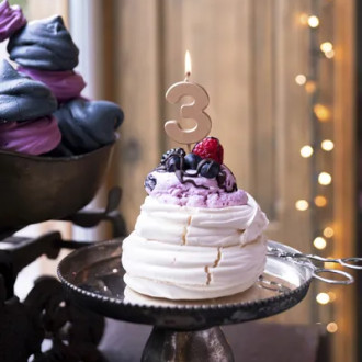 Sviečka na tortu číslo 3 rose gold