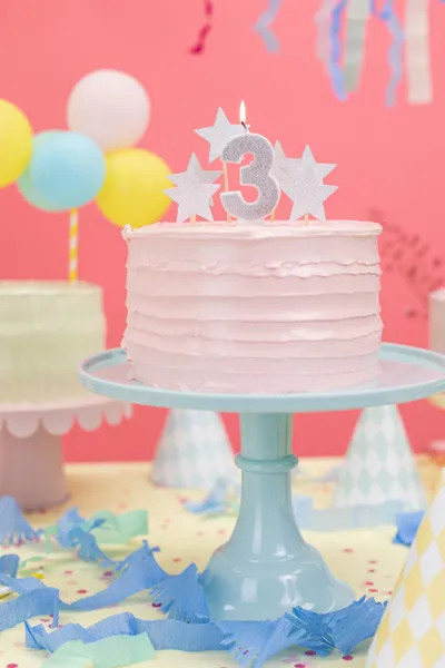 Sviečka na tortu číslo 3 strieborná trblietavá