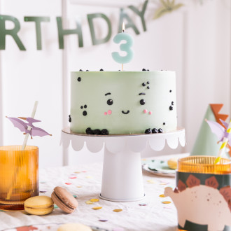 Sviečka na tortu číslo 3 svetlomodrá