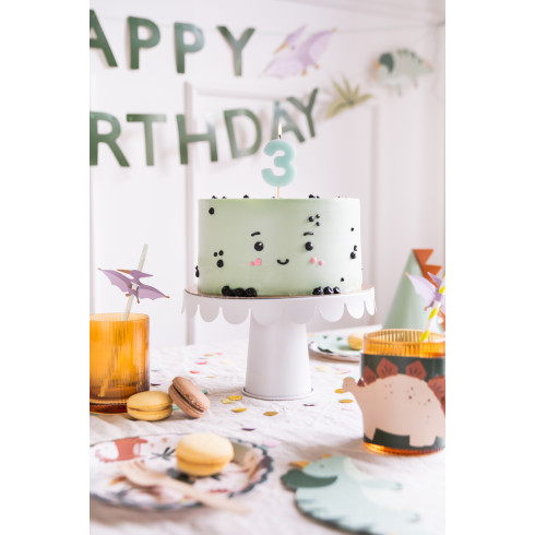 Sviečka na tortu číslo 3 svetlomodrá