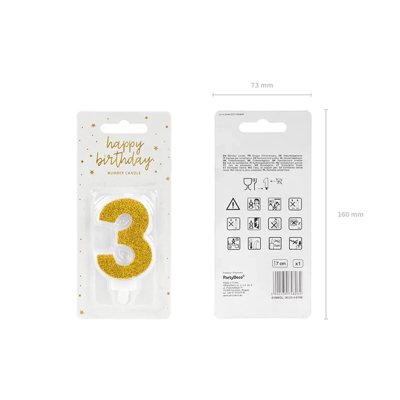 Tortagyertya 3-as szám, arany csillogó