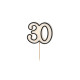 Sviečka na tortu číslo 30 čierno biela