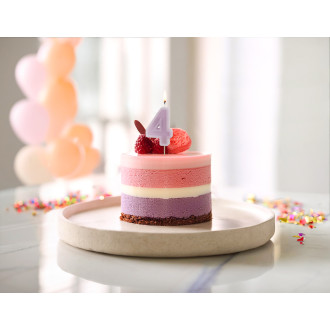 Svíčka na dort číslo 4 fialová