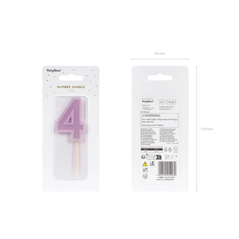 Lila tortagyertya 4-es szám