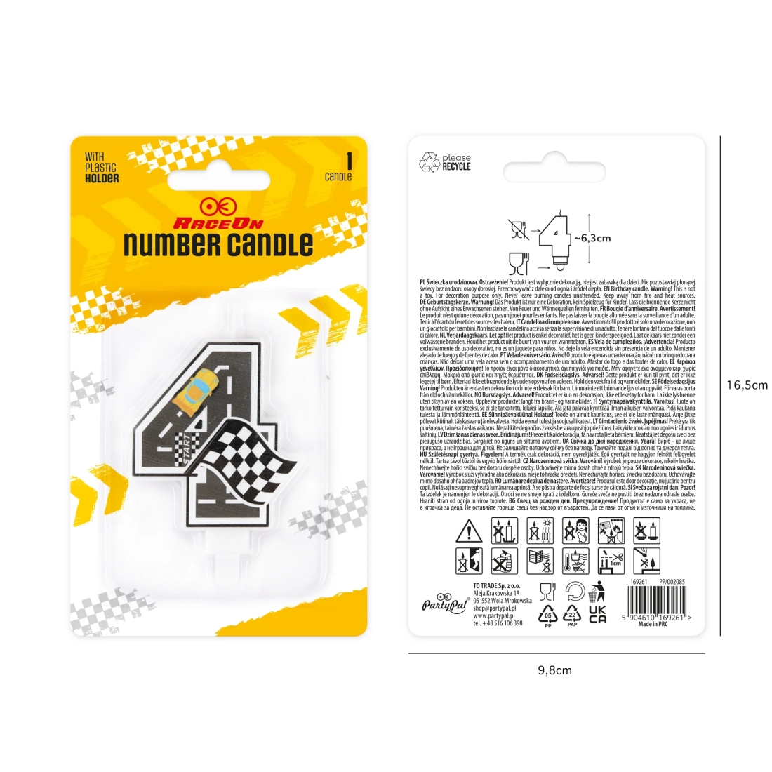 Sviečka na tortu číslo 4 Race On