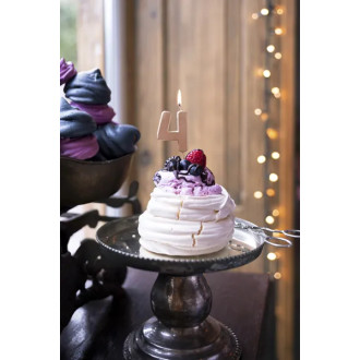 Sviečka na tortu číslo 4 ružovo zlatá