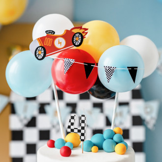 Sviečka na tortu číslo 4 šachovnicový vzor mix 5,5 cm