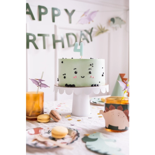 Lumânare pentru tort cifra 4 bleu deschis