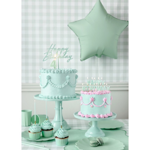 Svečka za torto številka 4 zelena