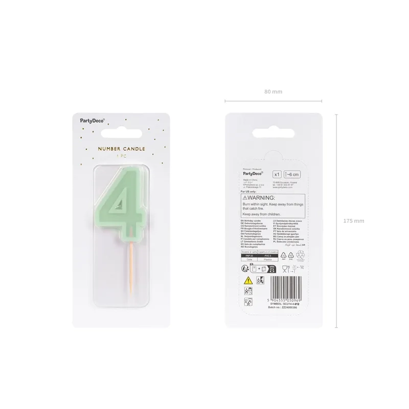 Zöld 4-es tortagyertya