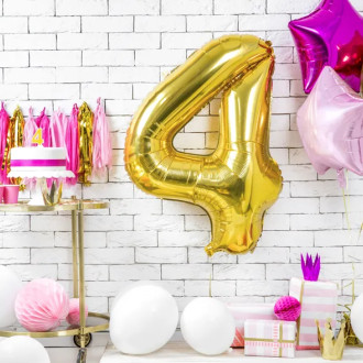 Sviečka na tortu číslo 4 zlatá trblietavá