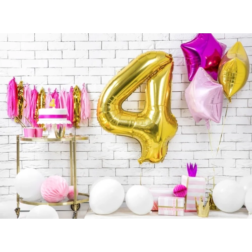 Csillogó arany tortagyertya 4-es szám