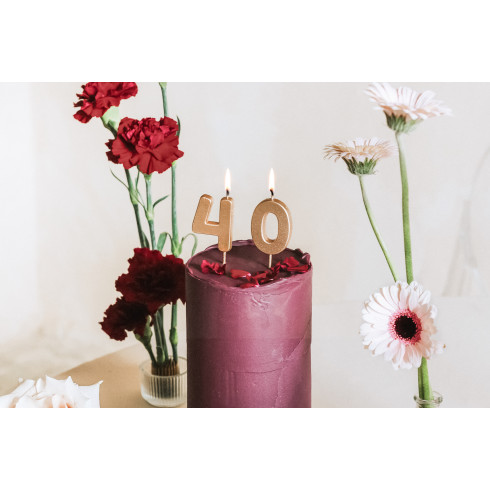 Lumânare pentru tort, cifra 4, aurie