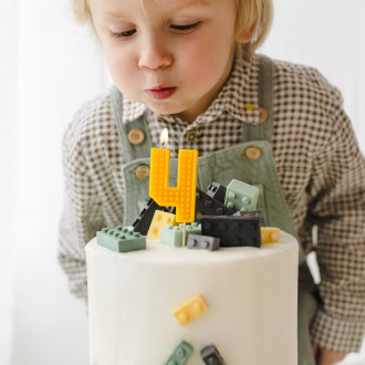 Sviečka na tortu číslo 4 žltá 6 cm