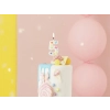 Lumânare de tort cifră 5, albă cu confetti