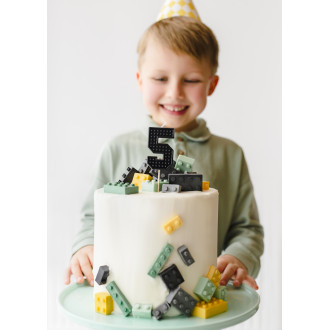 Sviečka na tortu číslo 5 čierna