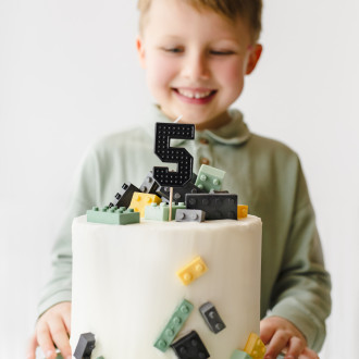 Sviečka na tortu číslo 5 čierna