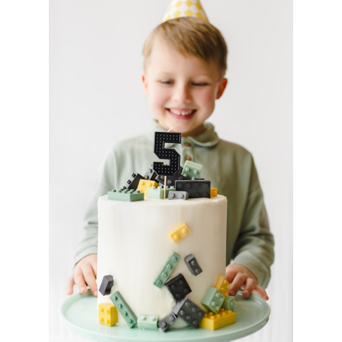 Svíčka na dort číslo 5 černá