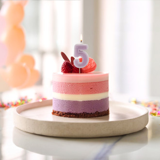 Sviečka na tortu číslo 5 fialová