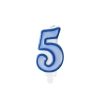 Kék tortagyertya 5-ös szám, 7 cm