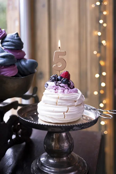 Sviečka na tortu číslo 5 ružovo zlatá